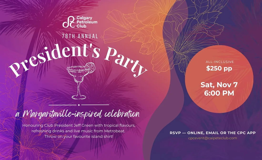 President's Party event ad for the Calgary Petroleum Club