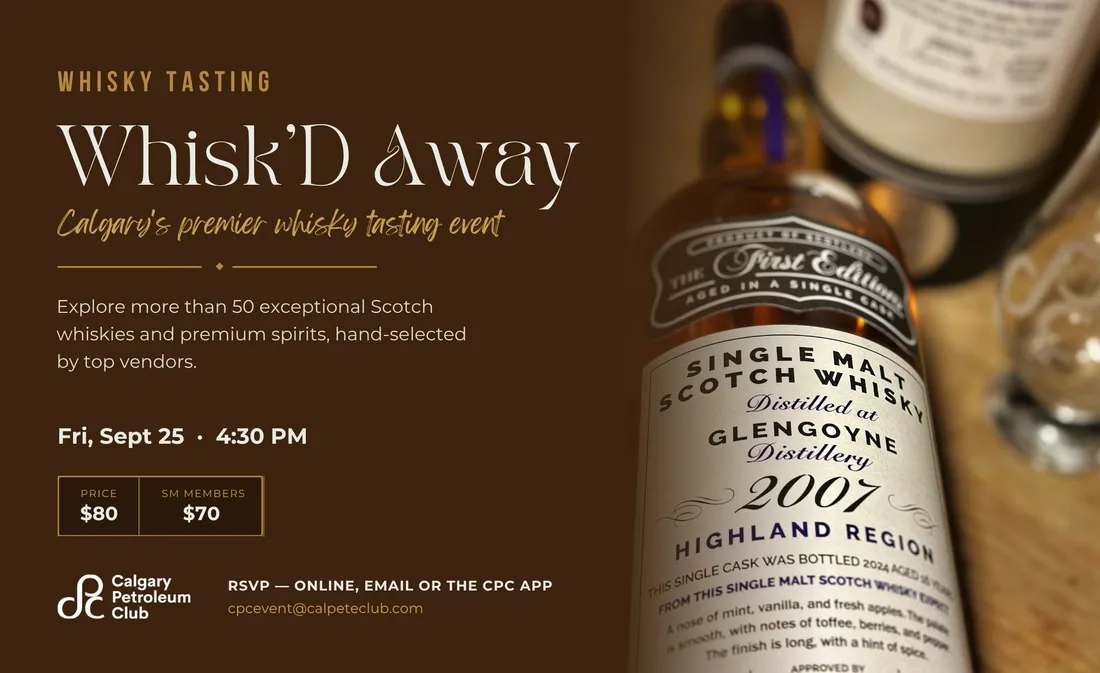 Whisk'd Away whisky tasting event ad
