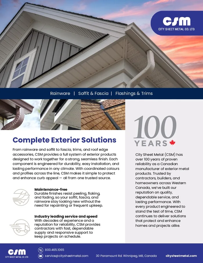City Sheet Metal rainware brochure