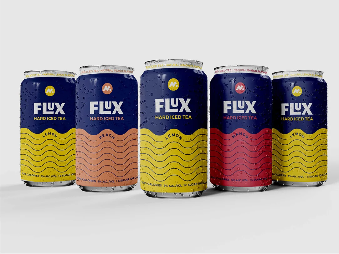 Flux Hard Iced Tea cans in five flavours