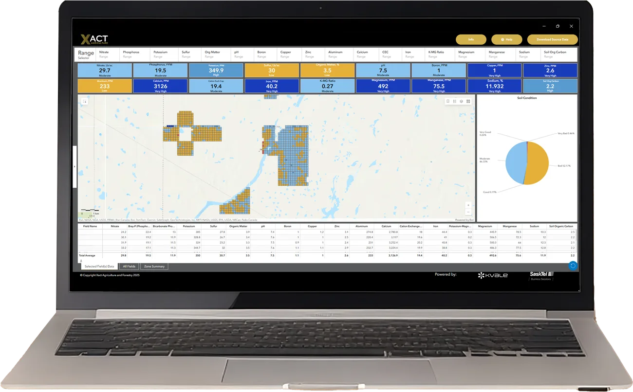 Xact Agriculture shown on a laptop